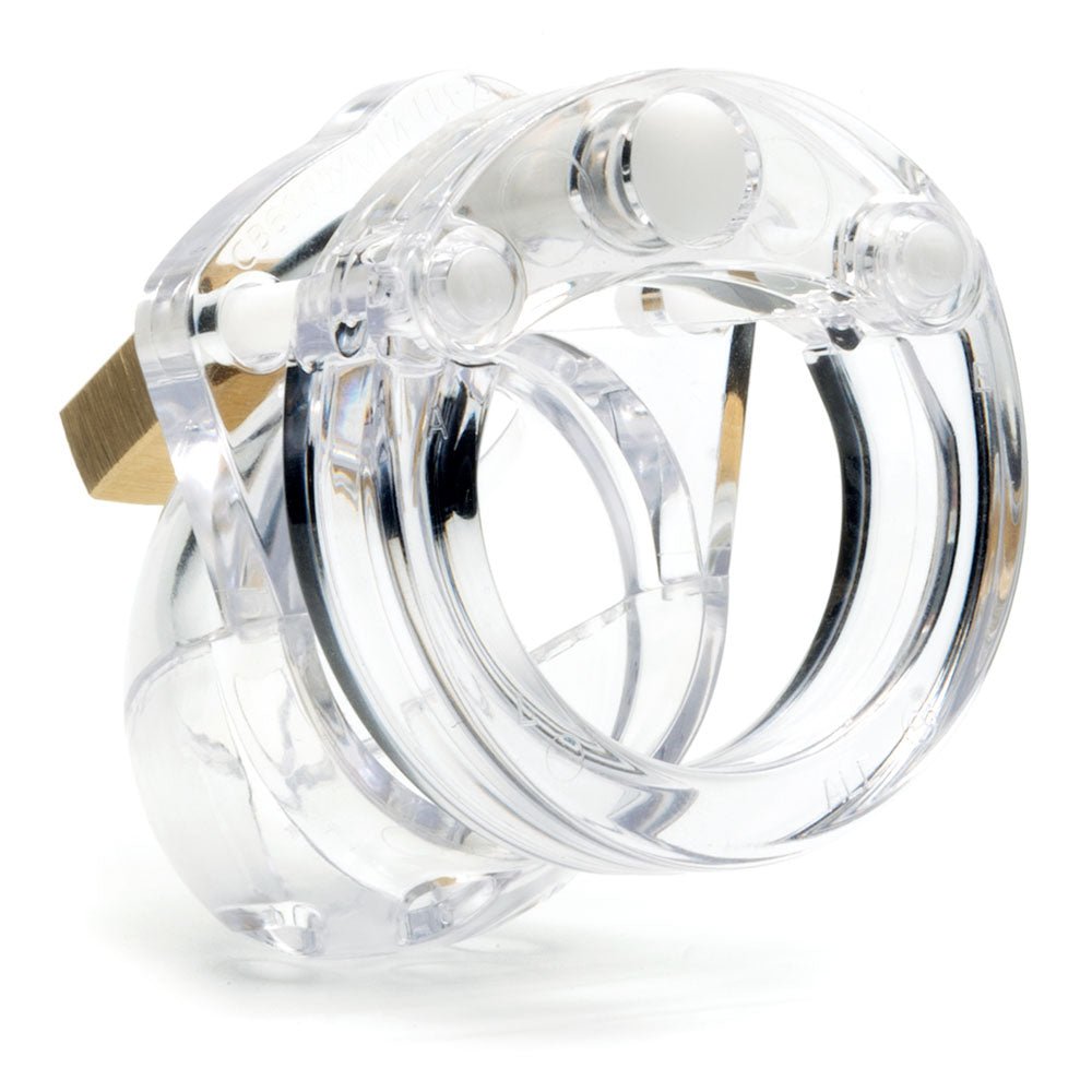 Mini-Me Black Chastity Cock Cage Kit - Clear 1.25 Inch Cock Cage Kit